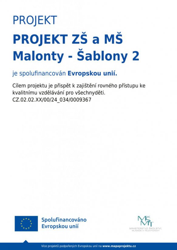 ZŠ a MŠ Malonty - Šablony 2