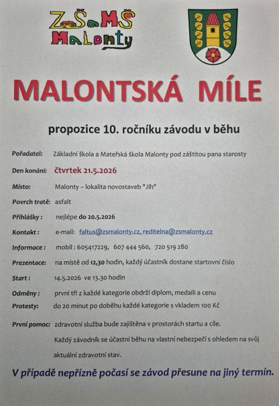 MALONTSKÁ  MÍLE   -  POZOR   ZMĚNA!!!!!